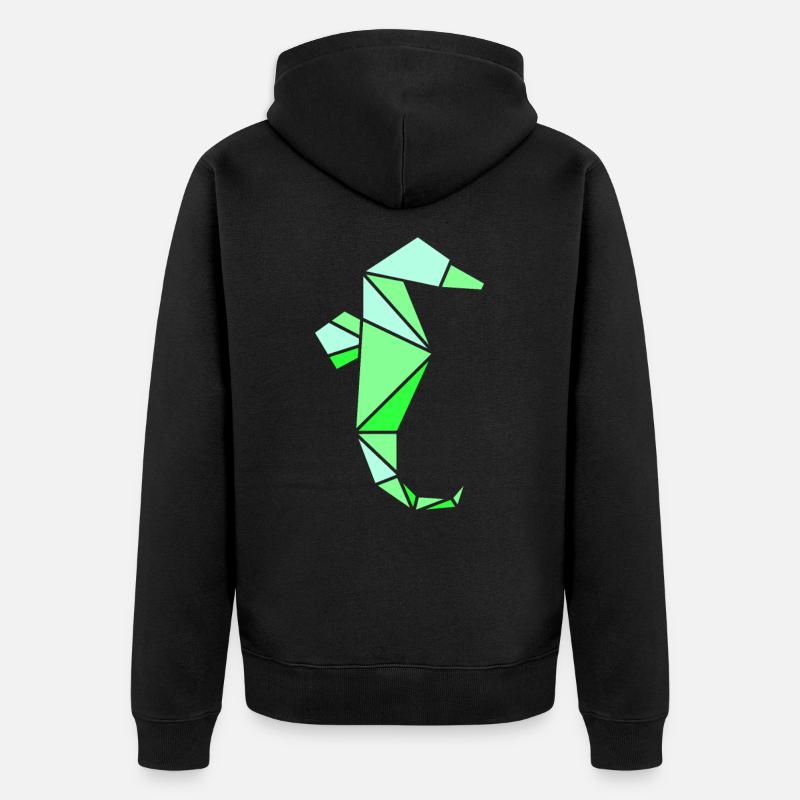 Origami Hippocampe - Veste à capuche bio Premium Unisexe - noir
