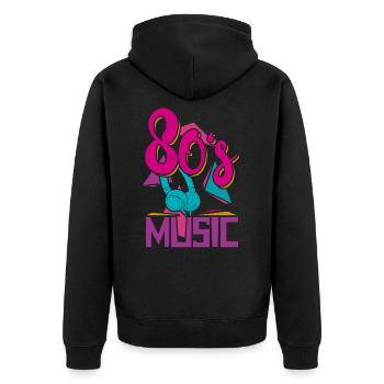80er Jahre Musik - Unisex Premium Bio Zip Hoodie - Schwarz - Hinten - Nico (187cm)