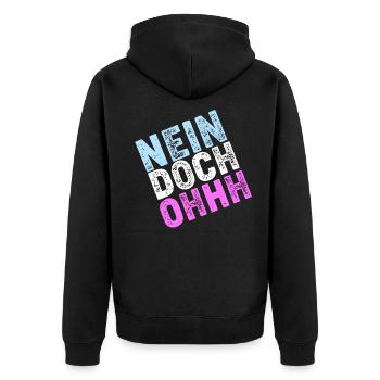 Nein Doch Ohhh Ohh Oh Louis de Funès - Unisex Premium Bio Zip Hoodie - Schwarz - Hinten - Nico (187cm)