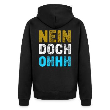 Nein Doch Ohhh Ohh Oh Louis de Funès - Unisex Premium Bio Zip Hoodie - Schwarz - Hinten - Nico (187cm)