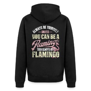 flamant - Veste à capuche bio Premium Unisexe - noir - Dos - Nico (187cm)
