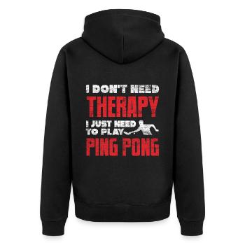 Tischtennis - Unisex Premium Bio Zip Hoodie - Schwarz - Hinten - Nico (187cm)