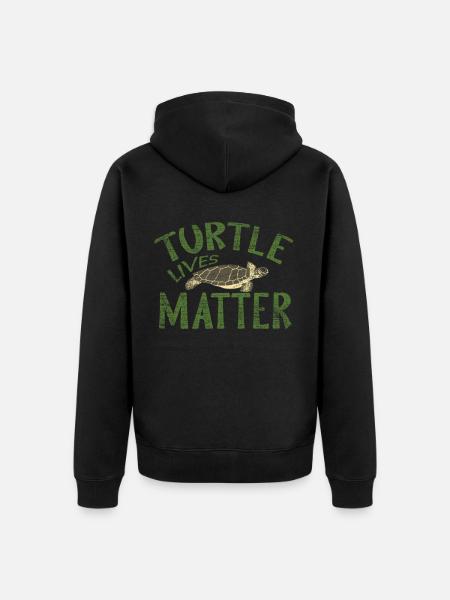 tortue - Veste à capuche bio Premium Unisexe - noir