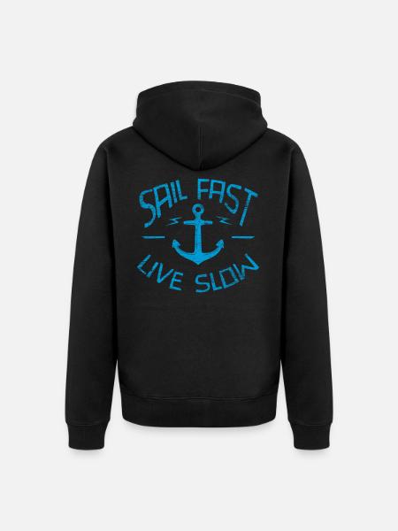 sailing - Unisex Premium Organic Zip Hoodie - black