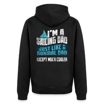 Sailing dad - Unisex Premium Organic Zip Hoodie - black - Back - Nico (187cm)