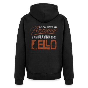 Cello - Unisex Premium Bio Zip Hoodie - Schwarz - Hinten - Nico (187cm)