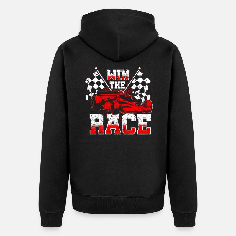 Course racer voiture de sport voiture de course - Veste à capuche bio Premium Unisexe - noir