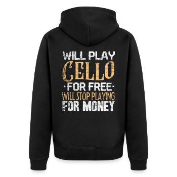 Cello - Unisex Premium Bio Zip Hoodie - Schwarz - Hinten - Nico (187cm)