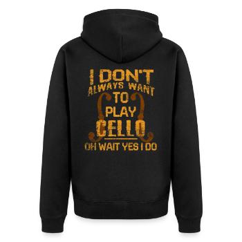 Cello - Unisex Premium Bio Zip Hoodie - Schwarz - Hinten - Nico (187cm)