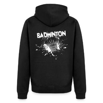 badminton - Veste à capuche bio Premium Unisexe - noir - Dos - Nico (187cm)