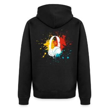 Écouteurs musique - Veste à capuche bio Premium Unisexe - noir - Dos - Nico (187cm)