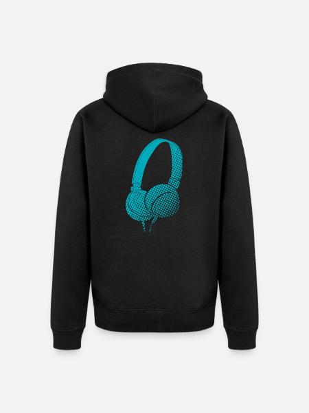Music headphones - Unisex Premium Organic Zip Hoodie - black