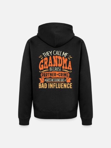 granny - Unisex Premium Organic Zip Hoodie - black