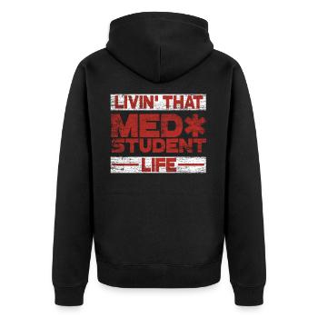 Medicine student - Unisex Premium Organic Zip Hoodie - black - Back - Nico (187cm)