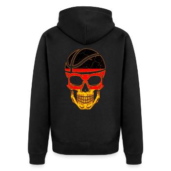 Basketball Allemagne Crâne - Veste à capuche bio Premium Unisexe - noir - Dos - Nico (187cm)
