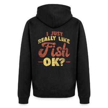 Poissons de pêche - Veste à capuche bio Premium Unisexe - noir - Dos - Nico (187cm)
