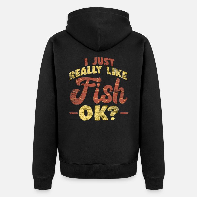 Poissons de pêche - Veste à capuche bio Premium Unisexe - noir