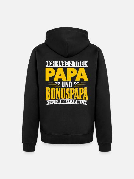 Bonuspapa stepfather - Unisex Premium Organic Zip Hoodie - black