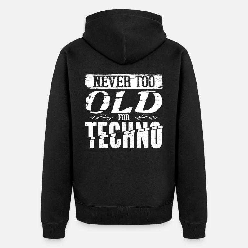 Techno - Unisex Premium Bio Zip Hoodie - Schwarz
