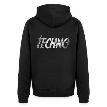 Techno - Veste à capuche bio Premium Unisexe - noir - Dos - Nico (187cm)