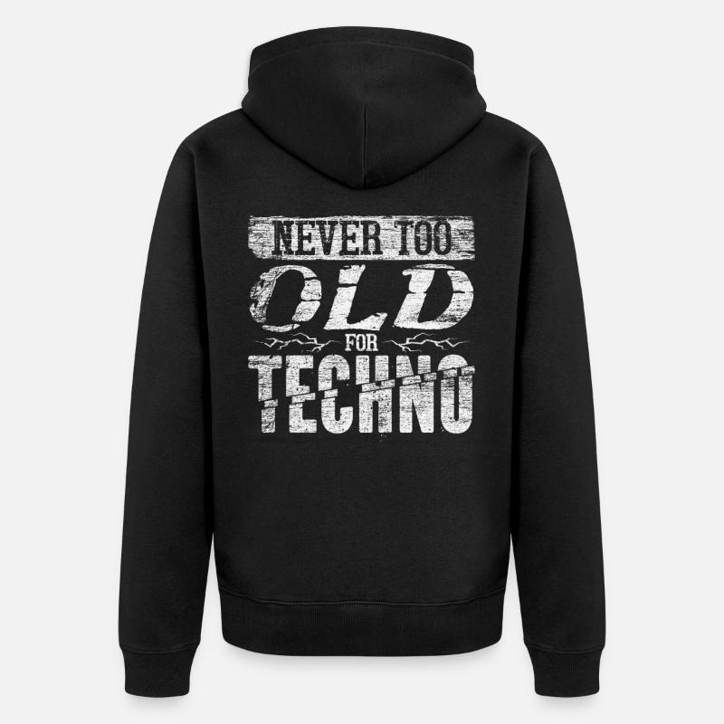 Techno - Unisex Premium Bio Zip Hoodie - Schwarz