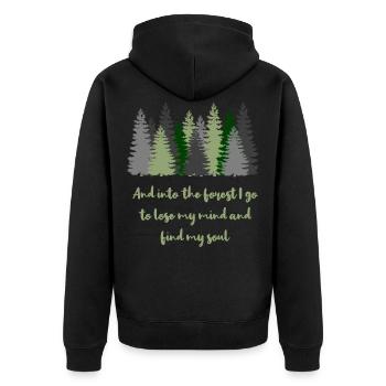 Forêt disant randonneur ranger - Veste à capuche bio Premium Unisexe - noir - Dos - Nico (187cm)