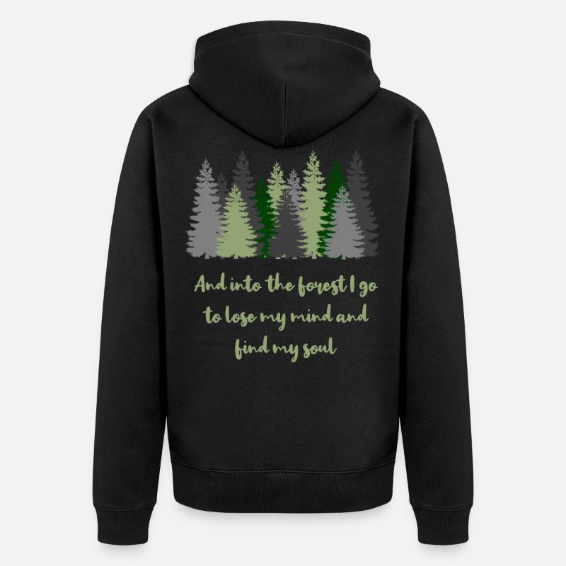 Wald Spruch Wanderer Förster - Unisex Premium Bio Zip Hoodie - Schwarz
