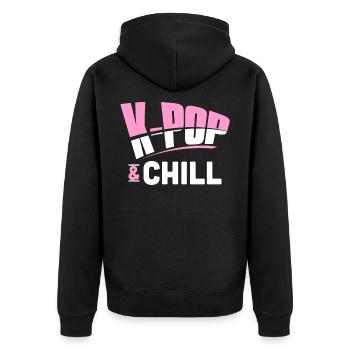 K-Pop - Unisex Premium Bio Zip Hoodie - Schwarz - Hinten - Nico (187cm)