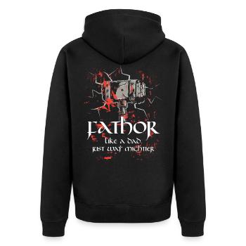 Fathor Père Thor Papa Seul Puissant Fête des Pères Poison - Veste à capuche bio Premium Unisexe - noir - Dos - Nico (187cm)