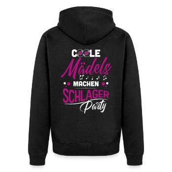 Schlager Mädels - Unisex Premium Bio Zip Hoodie - Schwarz - Hinten - Nico (187cm)
