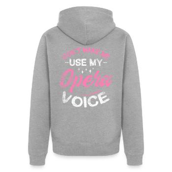 singer - Unisex Premium Organic Zip Hoodie - heather grey - Back - Nico (187cm)