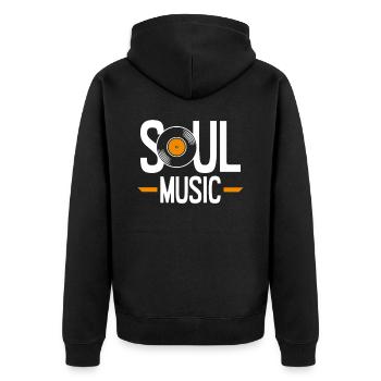 Soul music - Unisex Premium Organic Zip Hoodie - black - Back - Nico (187cm)