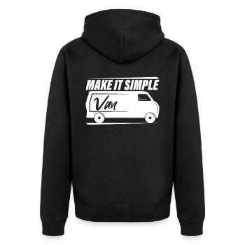 Camper van - Unisex Premium Organic Zip Hoodie - black - Back - Nico (187cm)