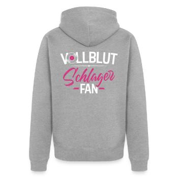 Schlager - Unisex Premium Bio Zip Hoodie - Grau meliert - Hinten - Nico (187cm)