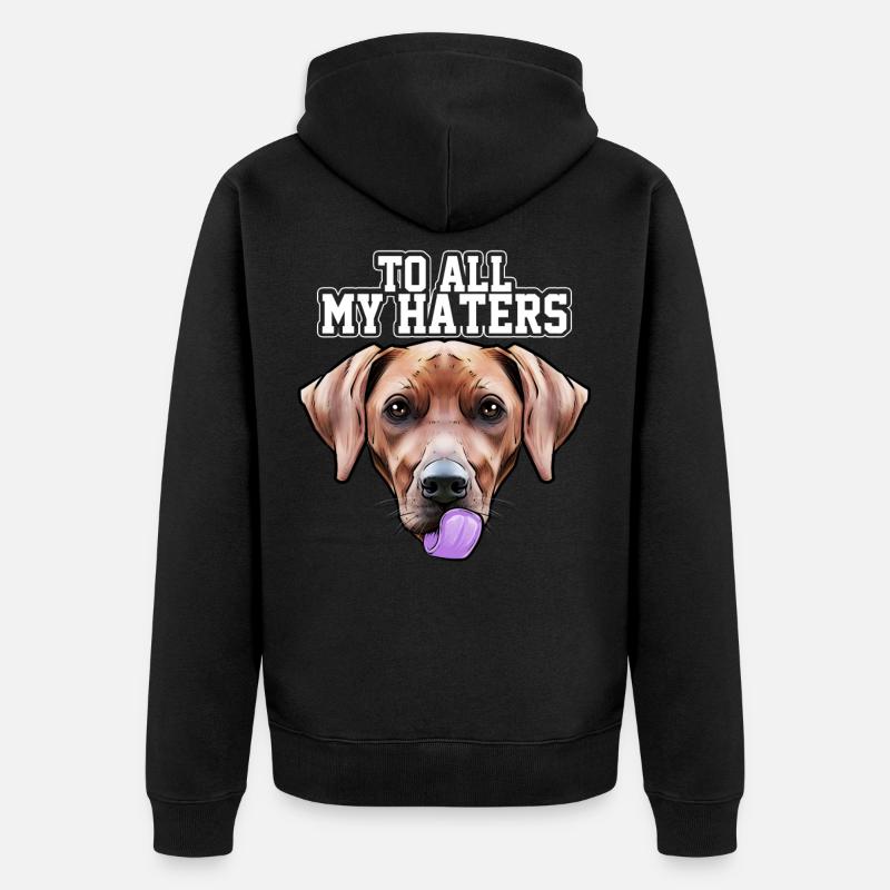 Rhodesian Ridgeback - Unisex Premium Bio Zip Hoodie - Schwarz
