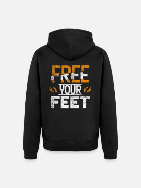 Barefoot feet - Unisex Premium Organic Zip Hoodie - black