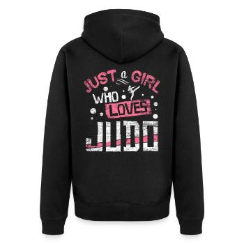 Combattant de judo - Veste à capuche bio Premium Unisexe - noir - Dos - Nico (187cm)