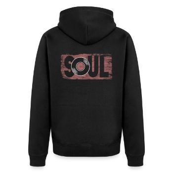 Soul music - Unisex Premium Organic Zip Hoodie - black - Back - Nico (187cm)