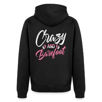 Barefoot - Unisex Premium Organic Zip Hoodie - black - Back - Nico (187cm)