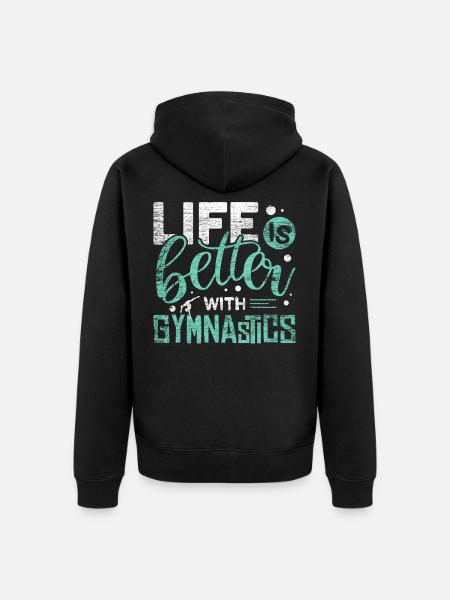 do gymnastics - Unisex Premium Organic Zip Hoodie - black