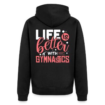 do gymnastics - Unisex Premium Organic Zip Hoodie - black - Back - Nico (187cm)