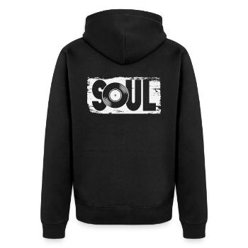 Soul Music - Unisex Premium Organic Zip Hoodie - black - Back - Nico (187cm)
