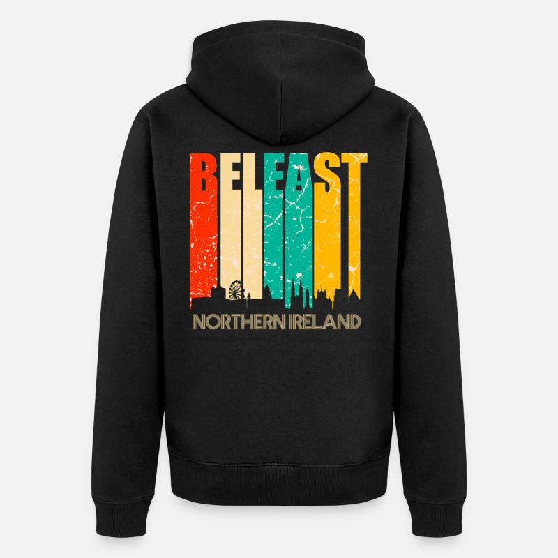 Belfast - Unisex Premium Bio Zip Hoodie - Schwarz