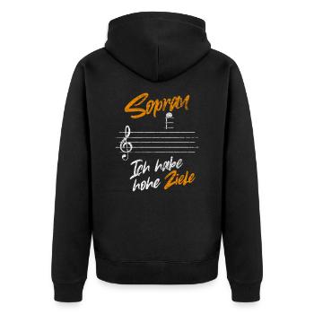 Sopran singen Chor - Unisex Premium Bio Zip Hoodie - Schwarz - Hinten - Nico (187cm)