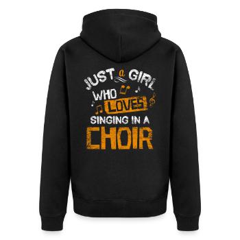 Chor Sängerin - Unisex Premium Bio Zip Hoodie - Schwarz - Hinten - Nico (187cm)