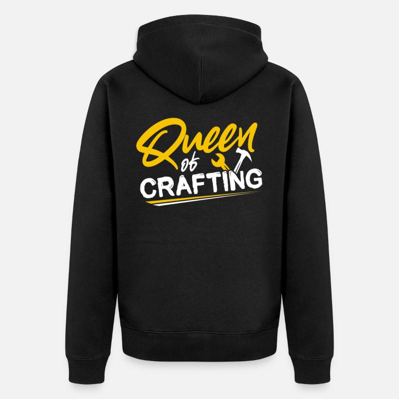 Handwerkerin - Unisex Premium Bio Zip Hoodie - Schwarz