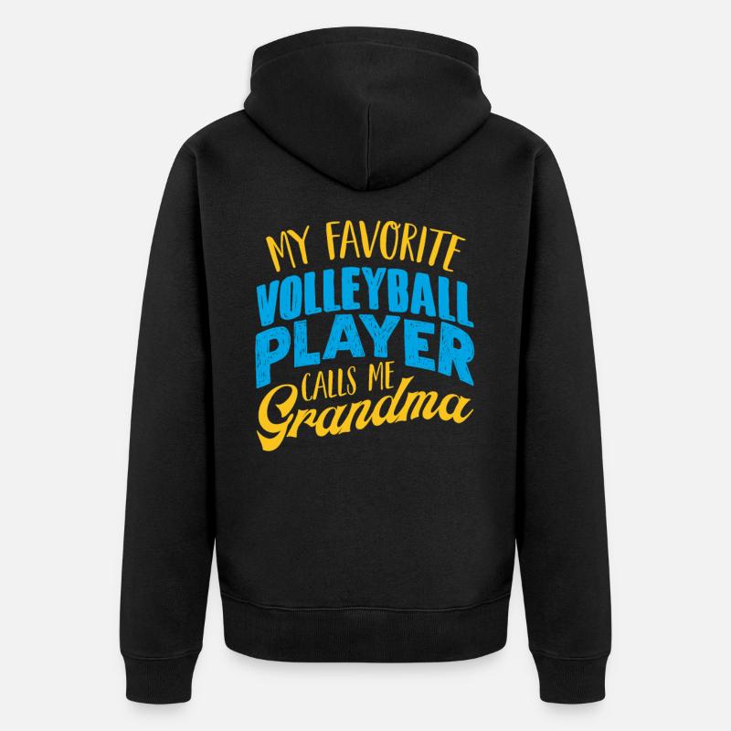 Grand-mère de volley-ball - Veste à capuche bio Premium Unisexe - noir