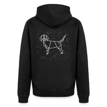 Dog chinese zodiac - Unisex Premium Organic Zip Hoodie - black - Back - Nico (187cm)