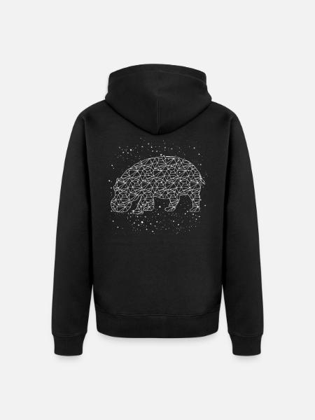 Hippo hippopotame - Veste à capuche bio Premium Unisexe - noir
