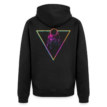astronaut - Unisex Premium Organic Zip Hoodie - black - Back - Nico (187cm)